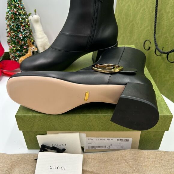 Women’s Gucci, Leather GG Blondie, 55 mm ankle boots size 41 made in Italy - Picture 7 of 12